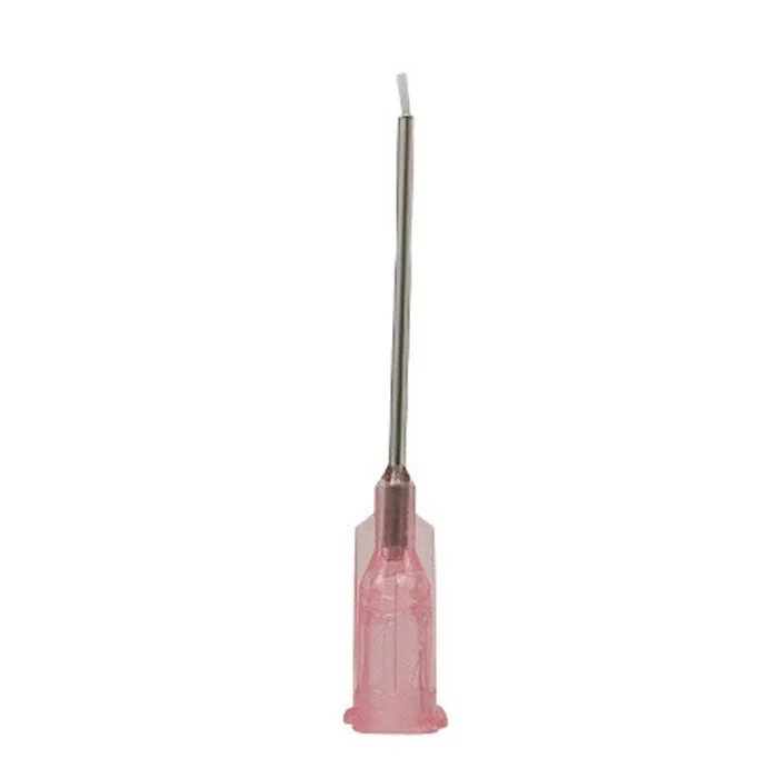 Punta dosificadora revestida de PTFE, calibre 25, rosa, 25,4 mm (1″)