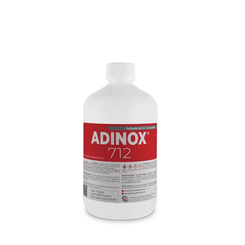 activador para adhesivo instantáneo ADINOX 712, presentación de 500 ml